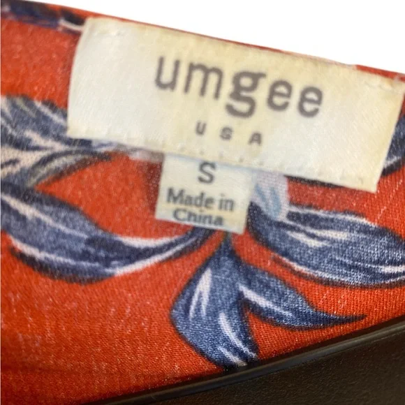 Umgee Rust Orange Floral Kimono Cardigan Small Tassel Fringe BohoFestival Style - Picture 2 of 7